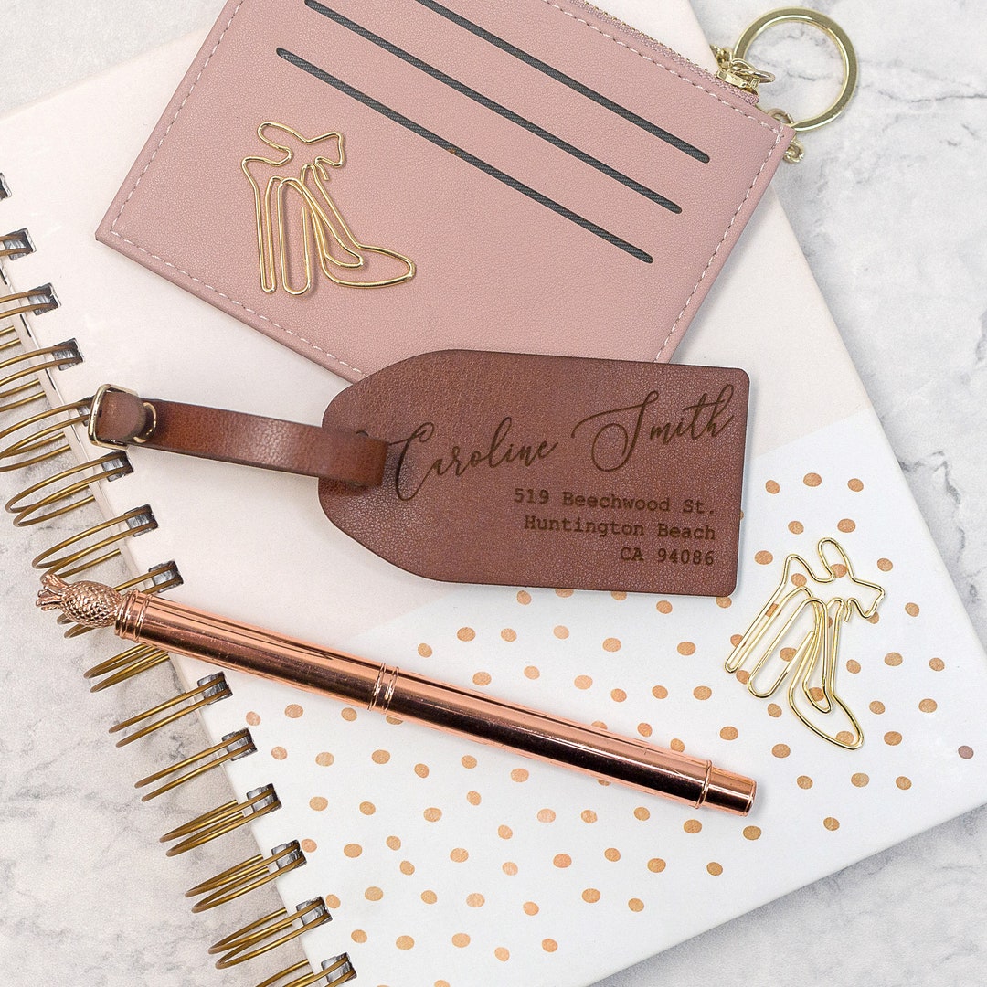 Personalized Luggage Tag Vegan Leather Luggage Tag Engraved Luggage