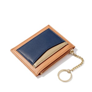 Cartera pequeña personalizada con el signo del zodiaco llavero dorado cartera de cuero vegano horóscopo grabado imagen 5