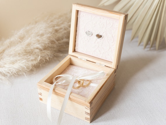 La scatola degli anelli come regalo di nozze Scatola for fedi nuziali Porta anelli di fidanzamento in legno Porta anelli Proposta Scatola for anelli Orecchini Scatola porta gioielli Di forma ovale