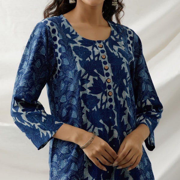 Indian floral block print tunic