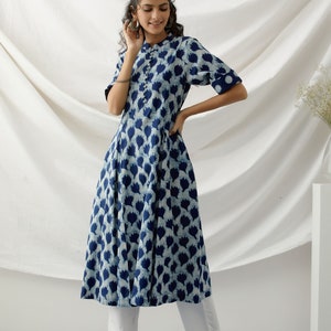 Block print tunic midi dress image 2