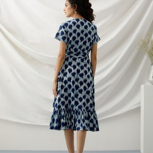 Floral frill wrap dress image 5