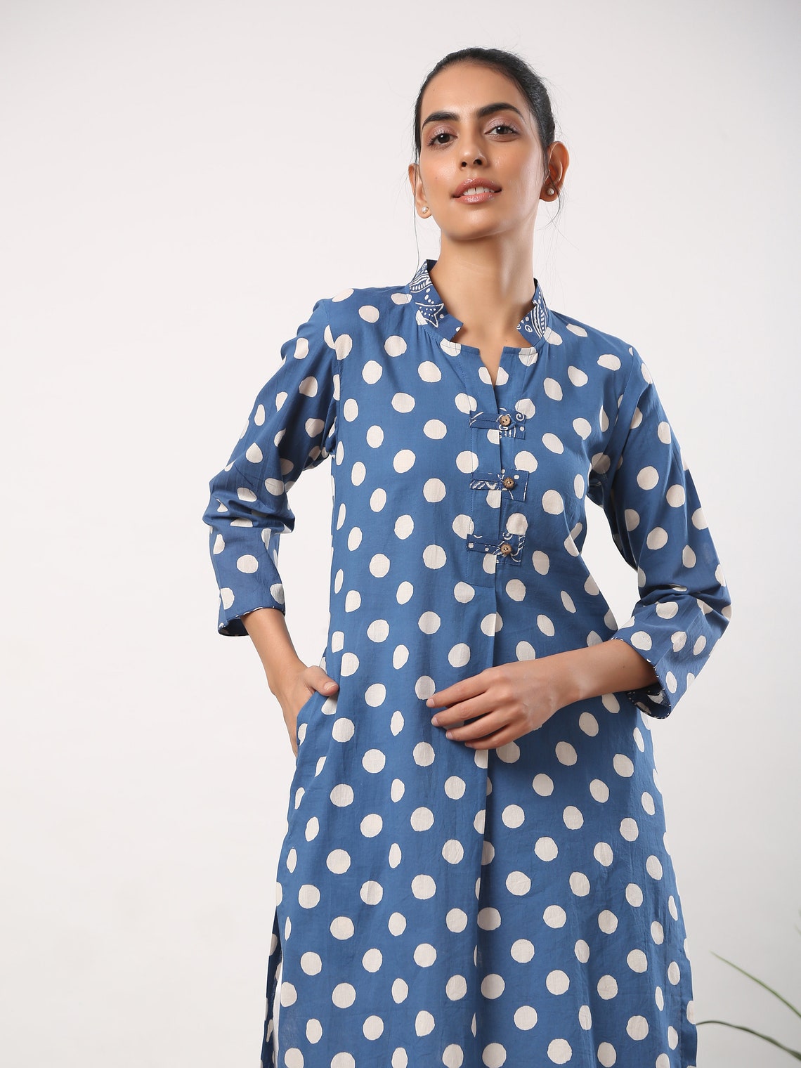 kurti designs for polka dots