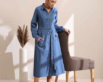 Long Denim shirt dress