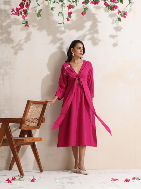 pink tone dress women Unique Vintage Light Pink Pin Dot Lamar Swing Dress