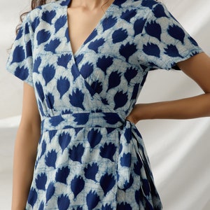 Floral frill wrap dress image 3