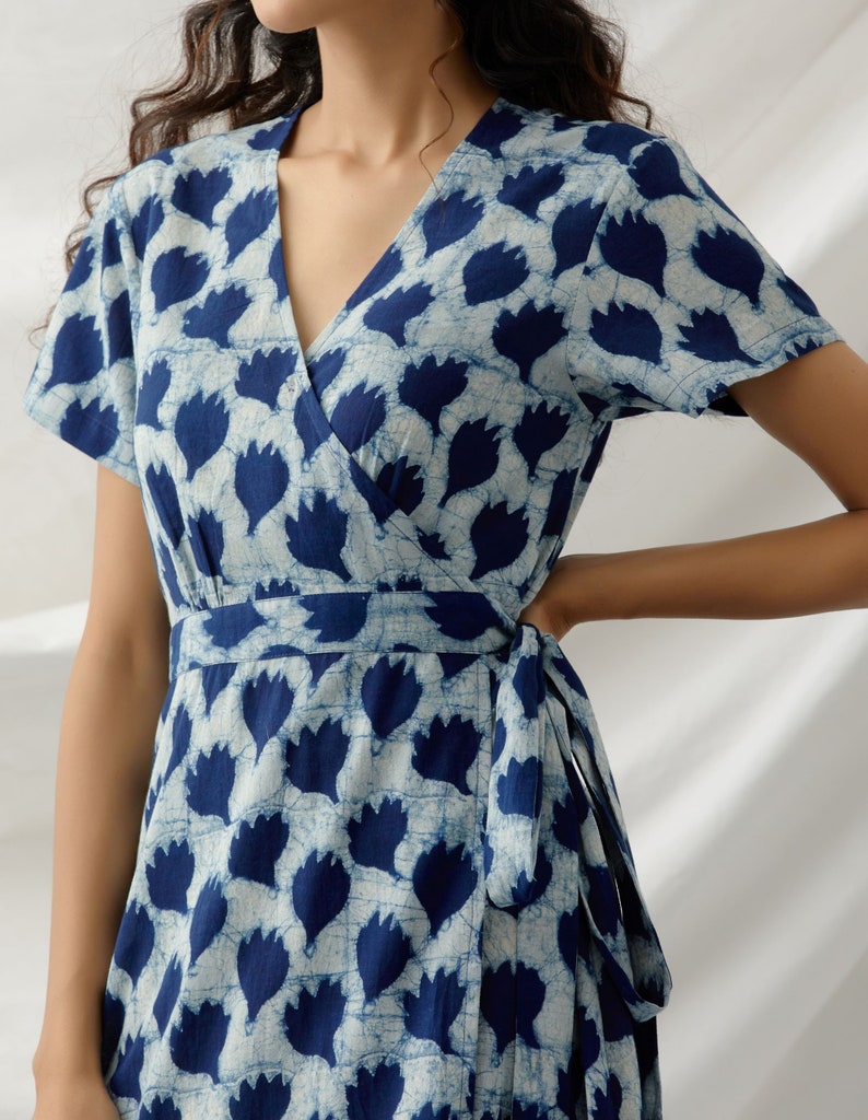 Floral frill wrap dress image 3