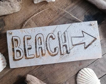 Handmade Rustic Wooden Beach Sign - Nautical Decor - Coastal Decor - Beach Decor - Laser Engraved