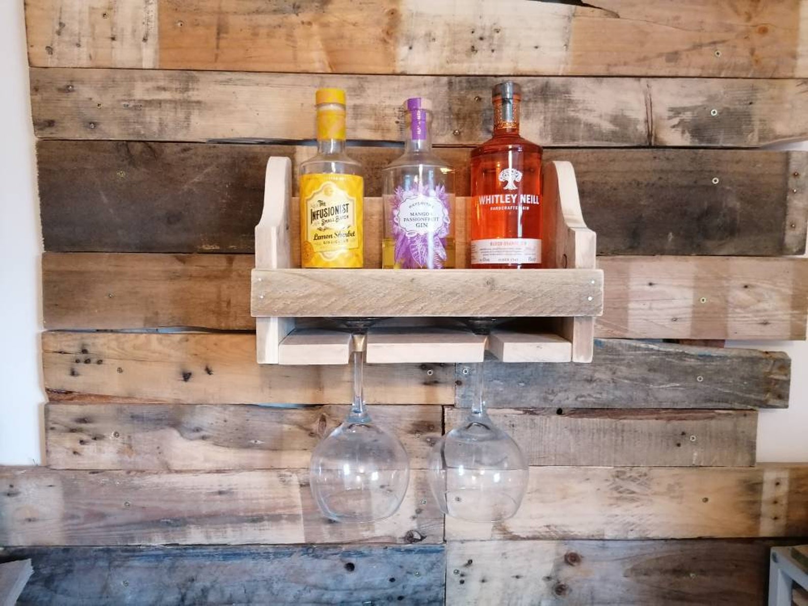 Handmade Rustic Wooden Gin Rack & Gin Glass Holder Etsy