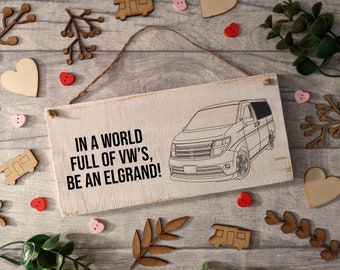 Handmade Rustic Wooden Nissan Elgrand Van / Campervan Sign - Personalised Gift