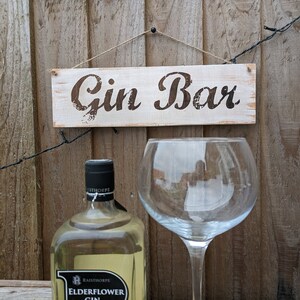 Rustic Handmade Wooden Gin Bar Sign image 4