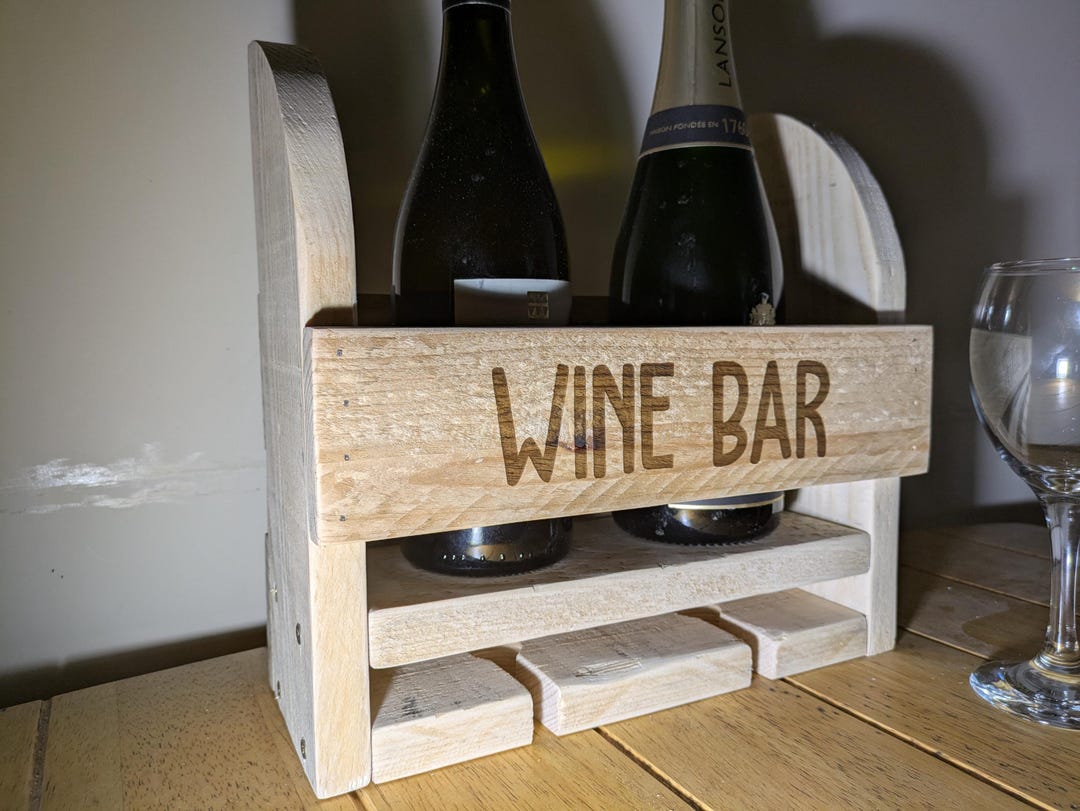 Rustic Wine Rholder Handmade Rustic Reclaimed Wood Wine Rack & Glass Holder - Personalised ...