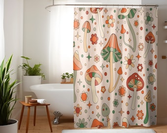 Pilz Duschvorhang: Retro Boho Kinder Badezimmer Dekor