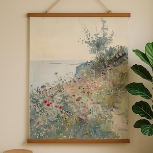 Wildflower Field Landscape Painting - Nature Theme Wall hanging Tapestry