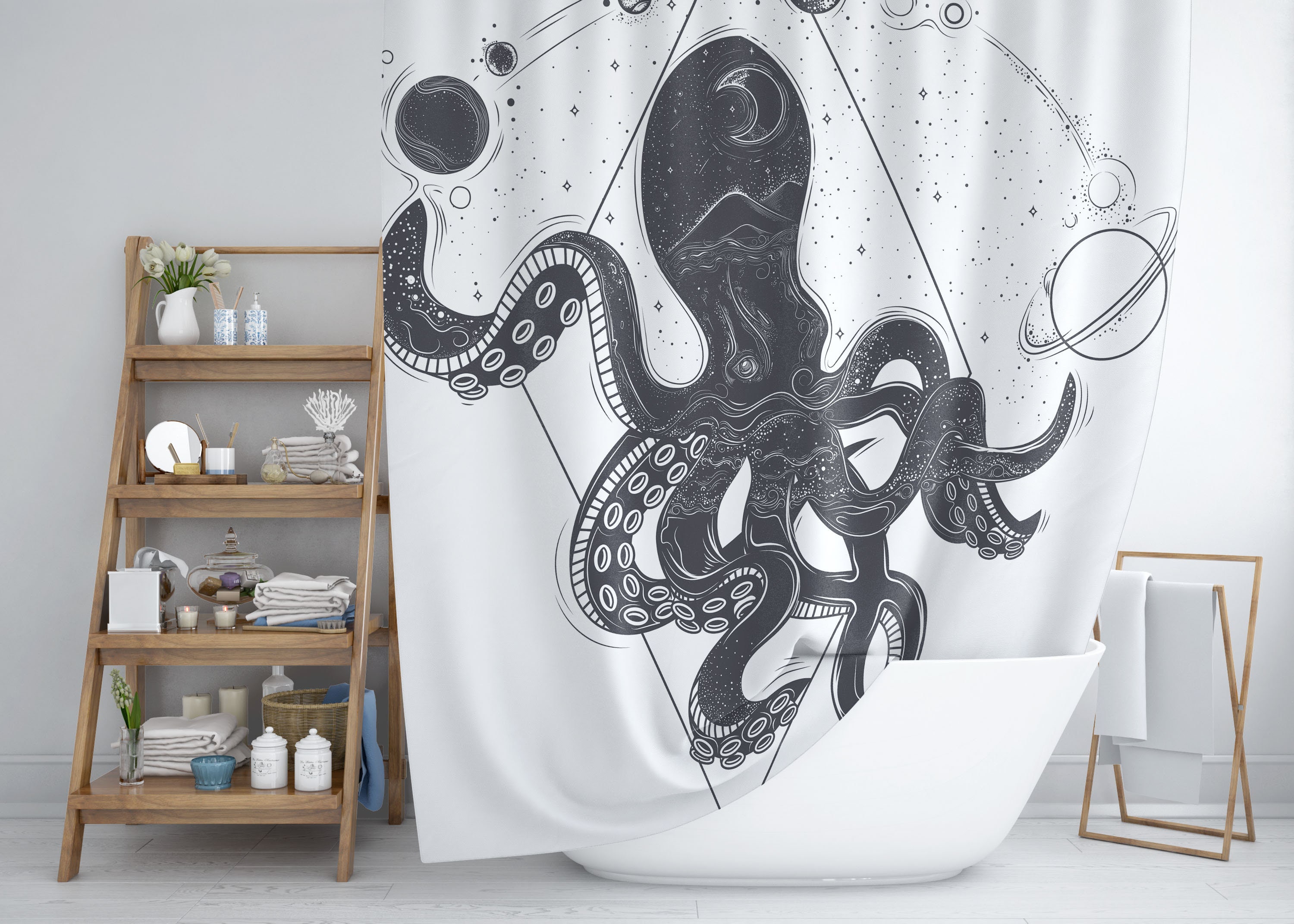 Octopus/ Kraken Shower Curtain 71 X 74 | Etsy New Zealand