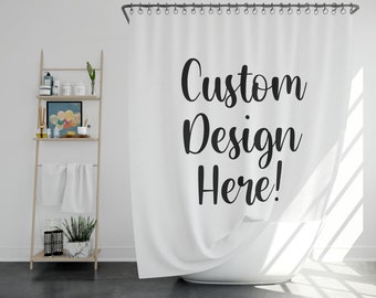Custom Design Shower Curtain: Personalized Bath Decor, Polyester Fabric