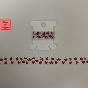 Washi Tape Sample 24&quot; - Red Flowers