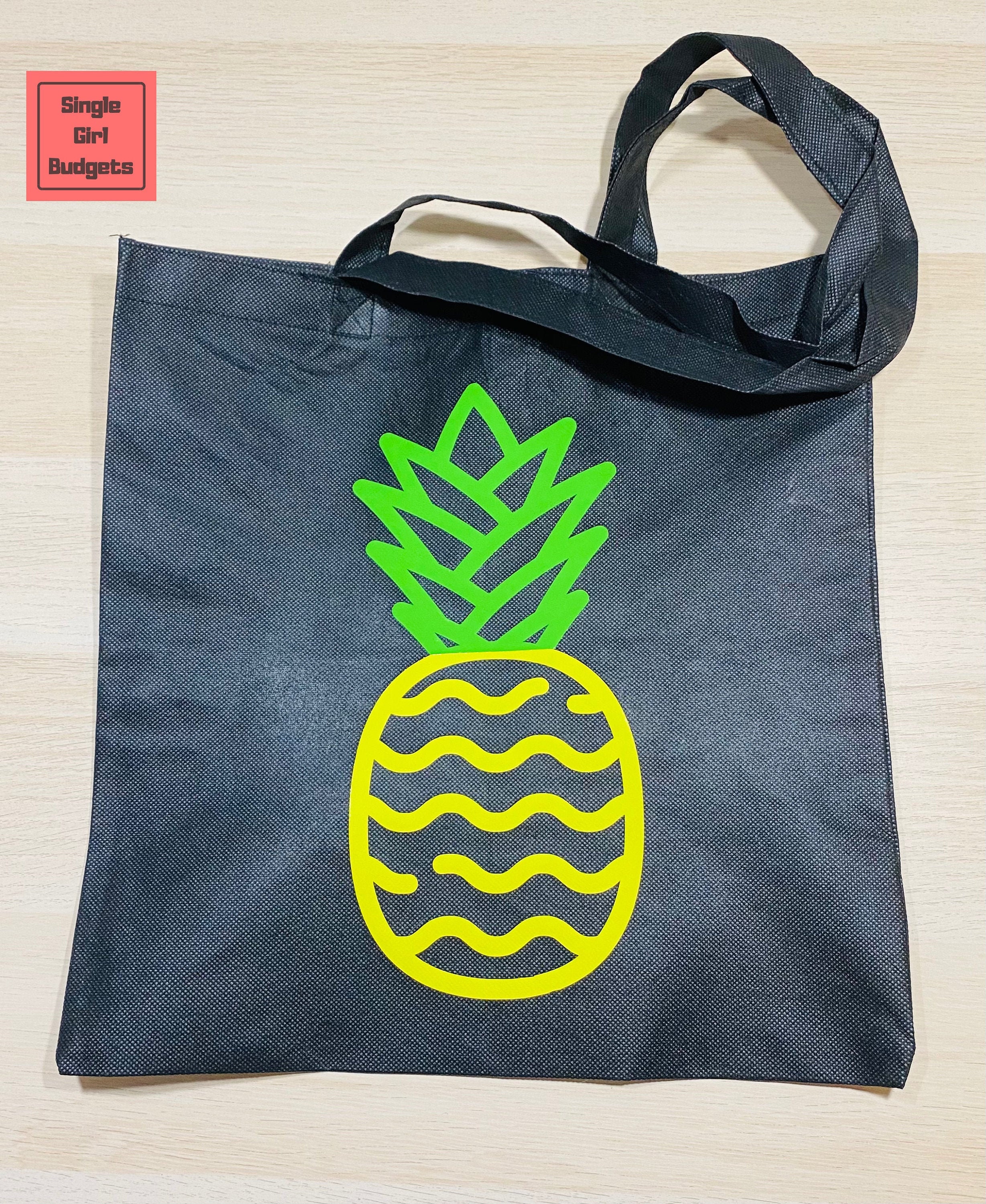 Reusable Tote Bag Pineapple Pineapple Tote Bag Etsy