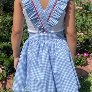 Dorothy Red Glitter Slippers Shoes Blue White Gingham