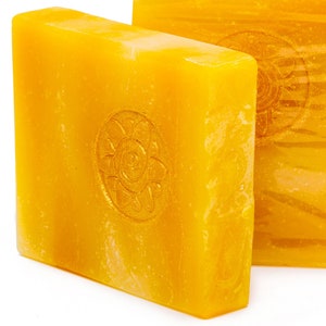 87.78EUR/1kg Sea buckthorn soap with sea buckthorn pulp oil and silk image 1