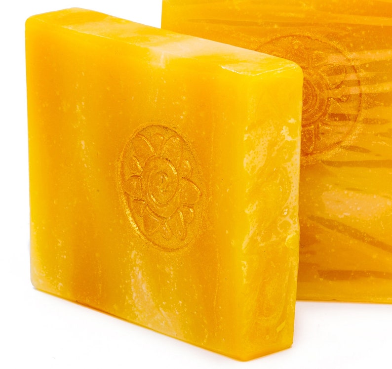 87.78EUR/1kg Sea buckthorn soap with sea buckthorn pulp oil and silk image 1