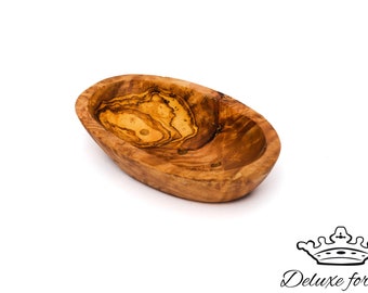 Olive wood soap dish oval with groove