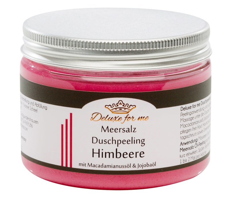 61.76EUR/1kg Duschpeeling HIMBEERE Duschmousse Meersalz Bild 1