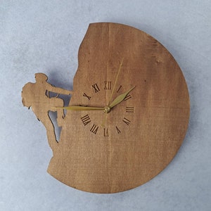 Wooden wall clock mountaineer wall clock walnut
