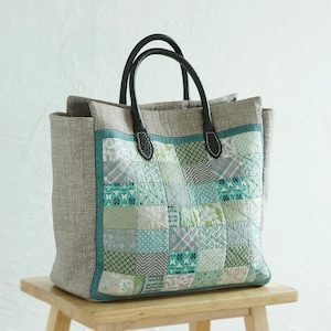 Newtro, Square Patchwork Tote Bag Sewing Pattern (PDF Download)