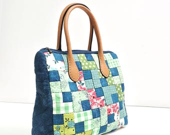 Daily Tote Series PDF Pattern. Patchwork Quilted Bag Sewing Pattern. Handmade Tote Bag. Quilt Bag Tutorial (PDF)