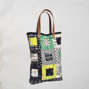 Window Mini Tote PDF Pattern, Log Cabin Quilt Bag, Patchwork Beginner Sewing (Digital Pattern)