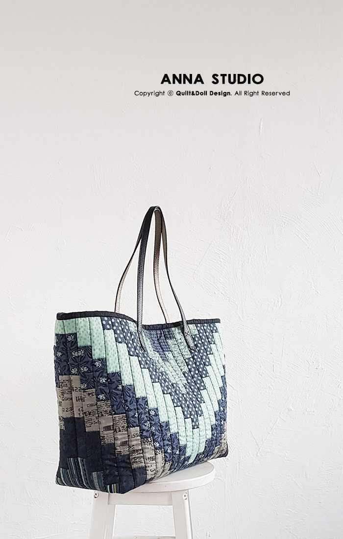 Indigo Patchwork Shopper Bag Sewing Pattern (PDF Download) - Etsy