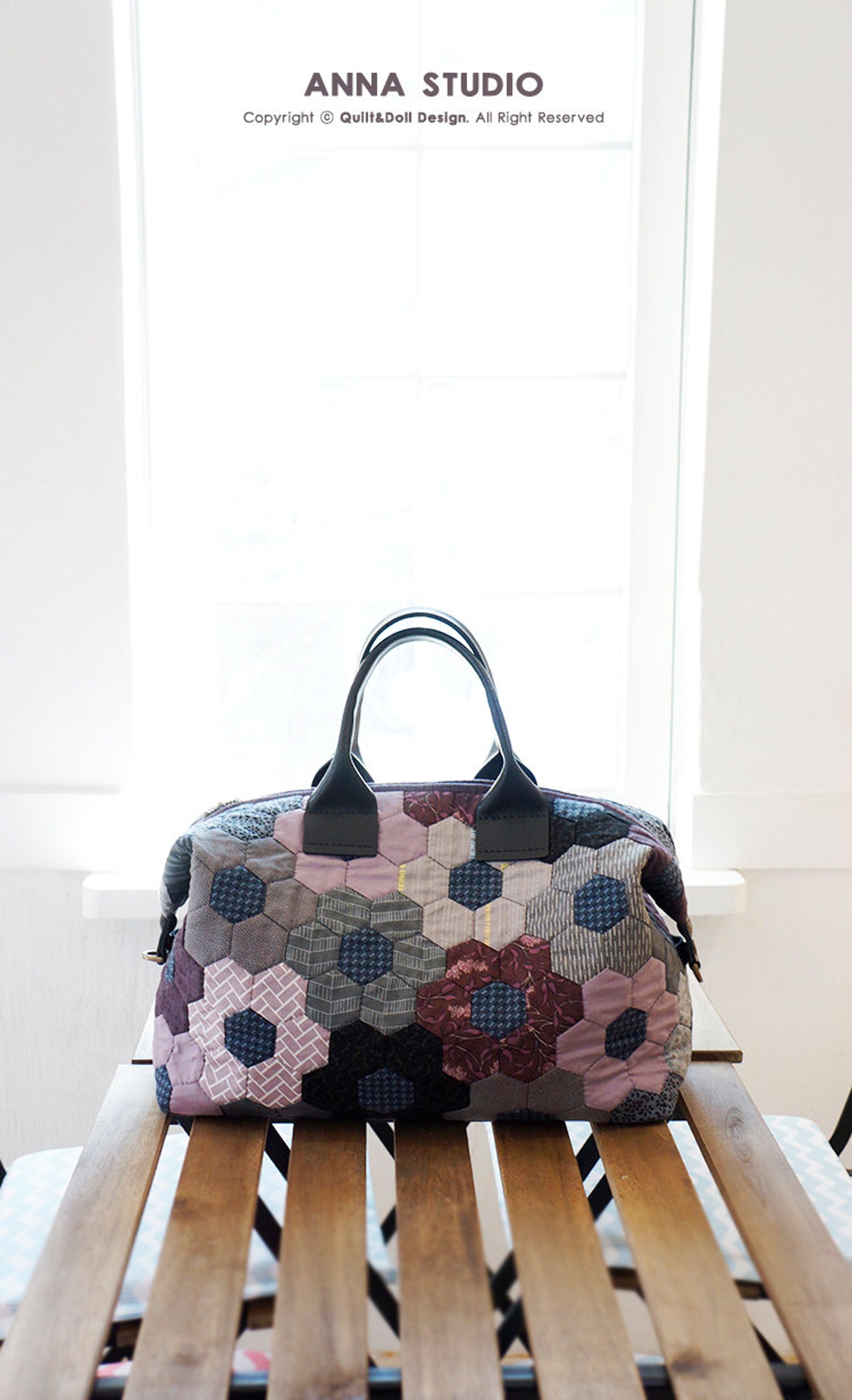Lavender Hexagon Patchwork Bag Sewing Pattern (PDF Download) - Etsy