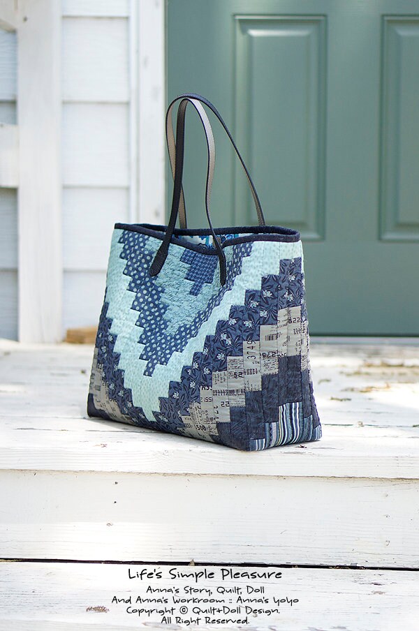 Indigo Patchwork Shopper Bag Sewing Pattern (PDF Download) - Etsy