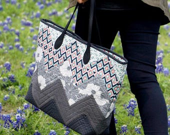 Summer Time Patchwork Shoulder Bag PDF Pattern (Quilt Technique)