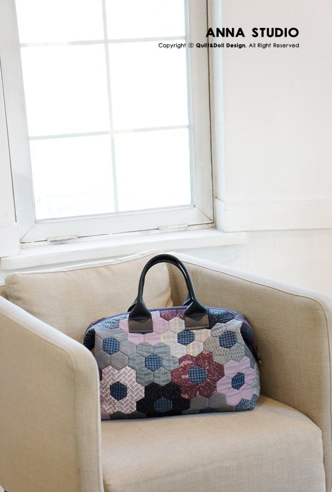 Lavender Hexagon Patchwork Bag Sewing Pattern (PDF Download) - Etsy