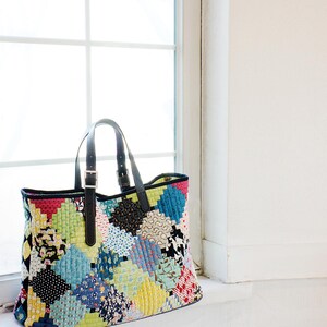Logcabin Patchwork Tote Bag Sewing Pattern (PDF Download)