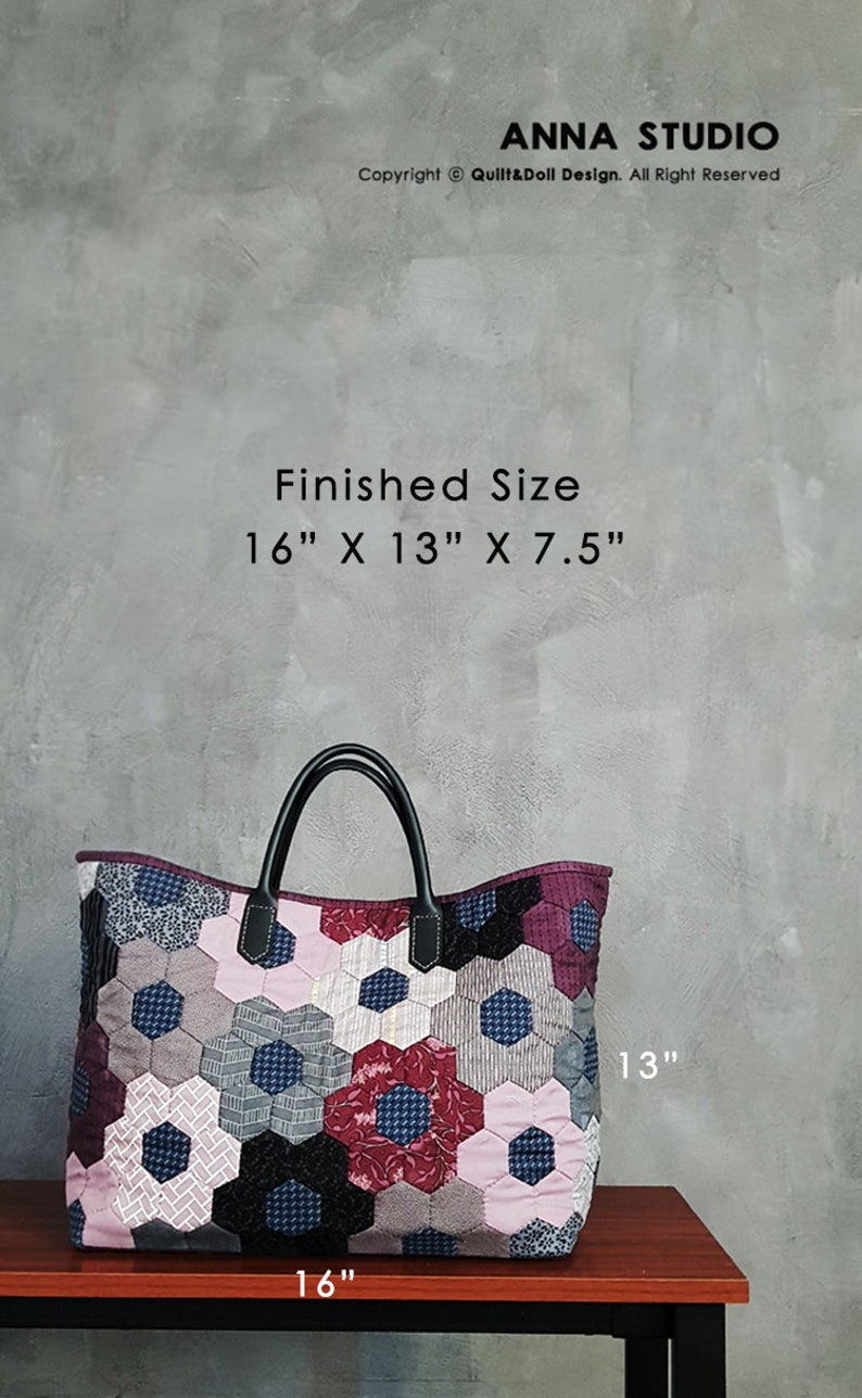 Lavender Hexagon Patchwork Bag Sewing Pattern (PDF Download) - Etsy