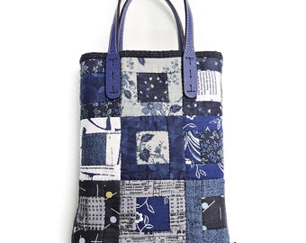 Window Mini Tote PDF Pattern, Log Cabin Quilt Bag, Patchwork Beginner Sewing (Digital Pattern)