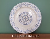 Very nice vintage large serving plate by Boch Freres La Louviere (Belgium), Meissen decor. Charger. FREE shipping US, Canada Europe