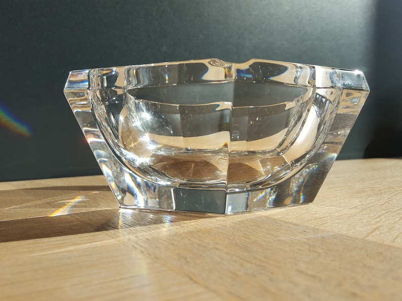 hexagon Belgium Cendrier en cristal Aschenbecher Kristall \u043f\u0435\u043f\u0435\u043b\u044c\u043d\u0438\u0446\u0430 \u0432 \u043a\u0440\u0438\u0441\u0442\u0430\u043b\u043b\u0435 \u6c34\u6676\u70df\u7070\u Vintage crystal ashtray Val Saint Lambert