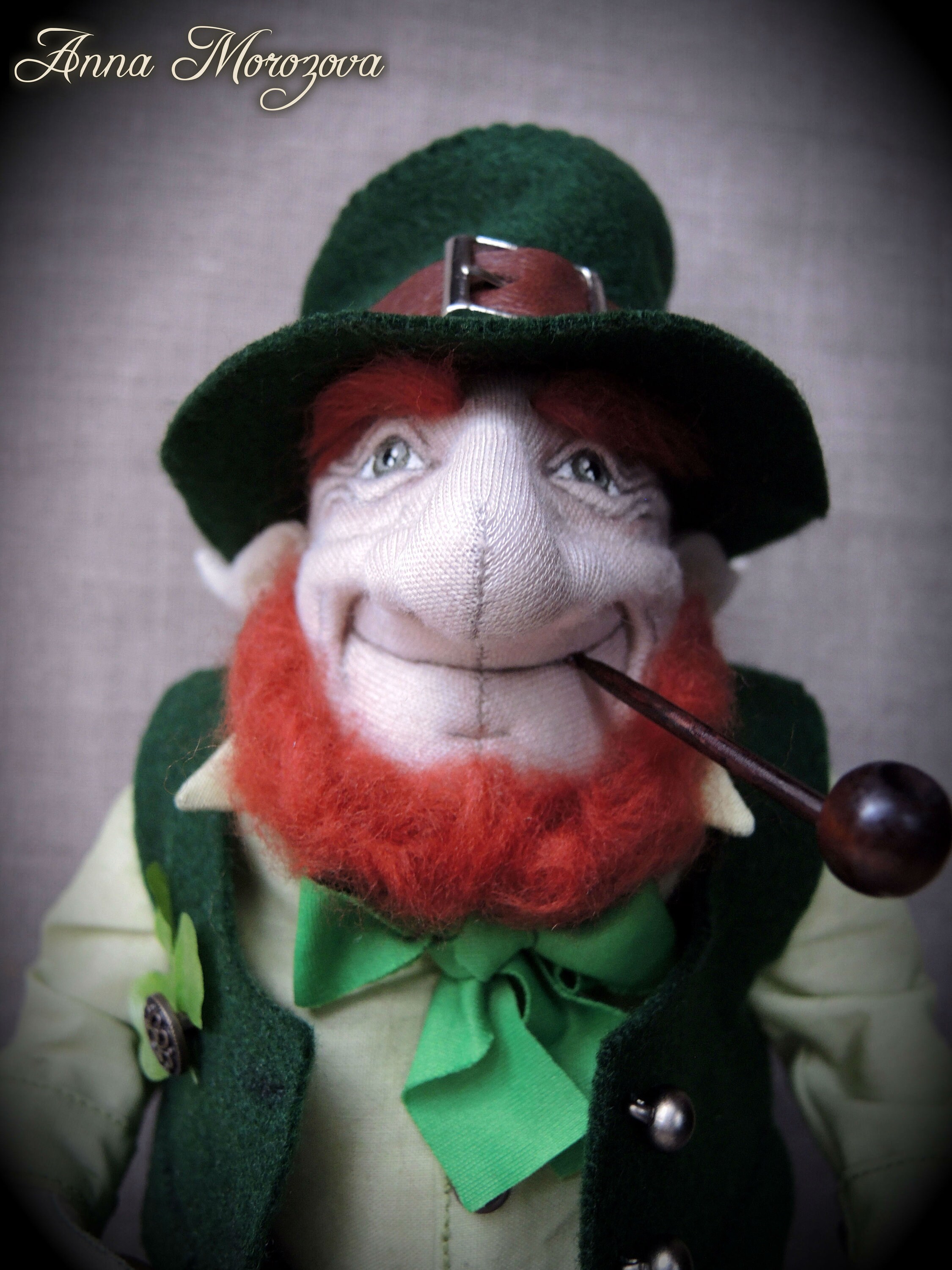 Lucky Leprechaun doll textile doll gnome fairy pixie Etsy