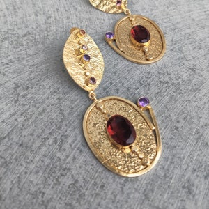 Handmade Gold Plated Dangle Earrings: Ethnic Indian Cubic Zircon Jewelry