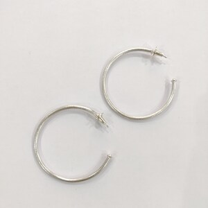 Silver Hoop Earrings, Minimalist Plain Silver Hoops, Handmade Nickel Free Jewelry, Gift for Her