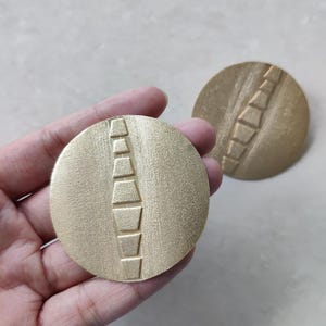 Statement Gold Disc Earrings, Handmade Modern Party Stud Earrings, Party Chunky Jewelry, Gift for Her