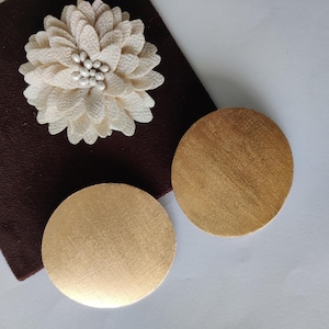 Big Round Gold Disc Earrings, Handmade Statement Earrings, Chunky Jewelry, Gift for Her