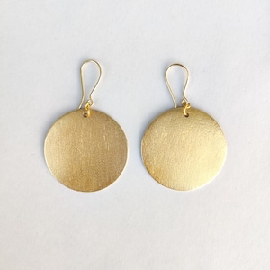 Small African Disc Brass Earrings – Modern Dangle Drop Earrings, Trending Earrings for Gifts