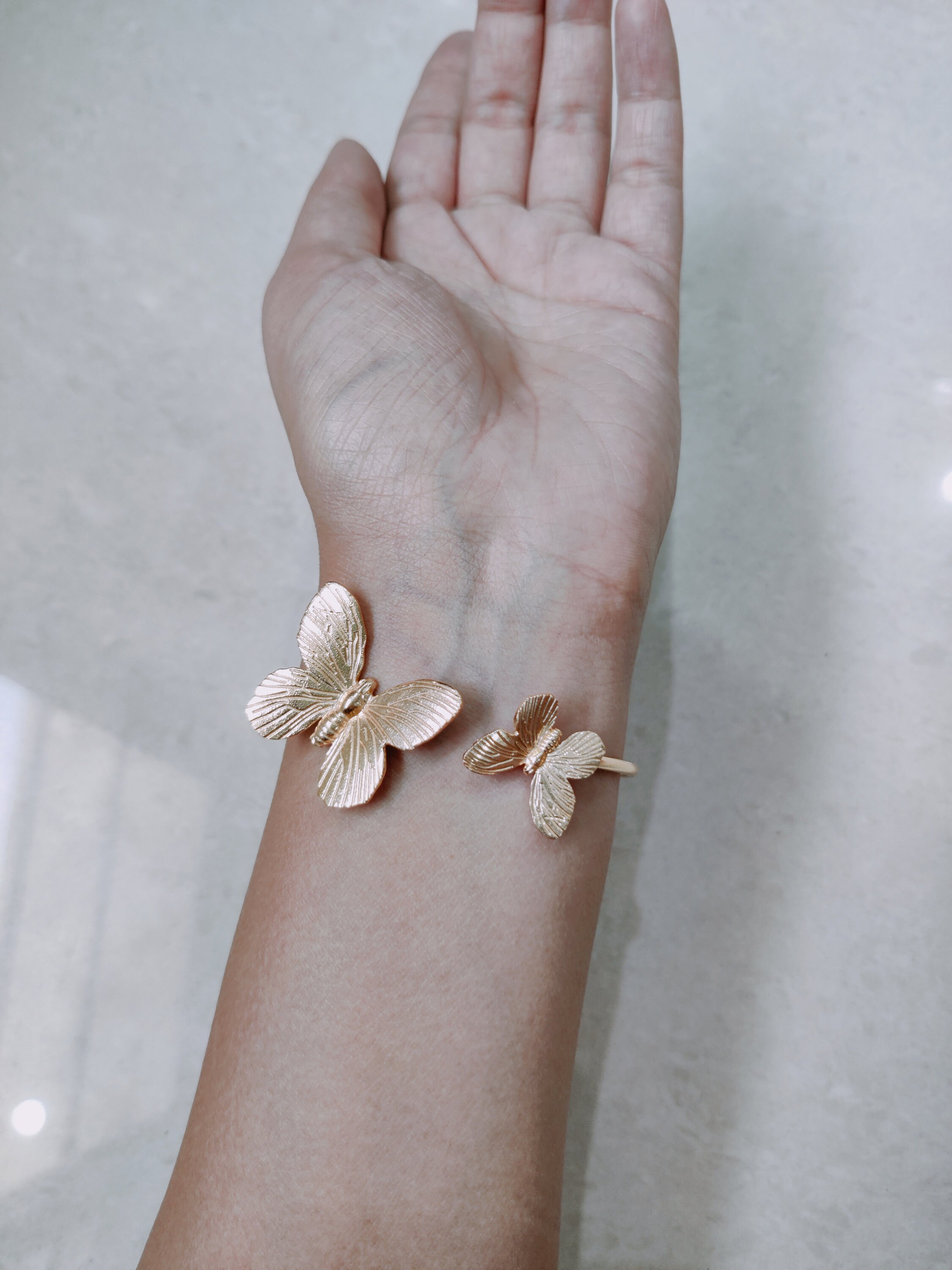 Butterfly with Heart Brass Cuff main image 1