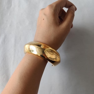 Gold Statement Cuff Bracelet, Adjustable Spinner Bracelet, Perfect Gift Idea for Her, Handmade Jewelry