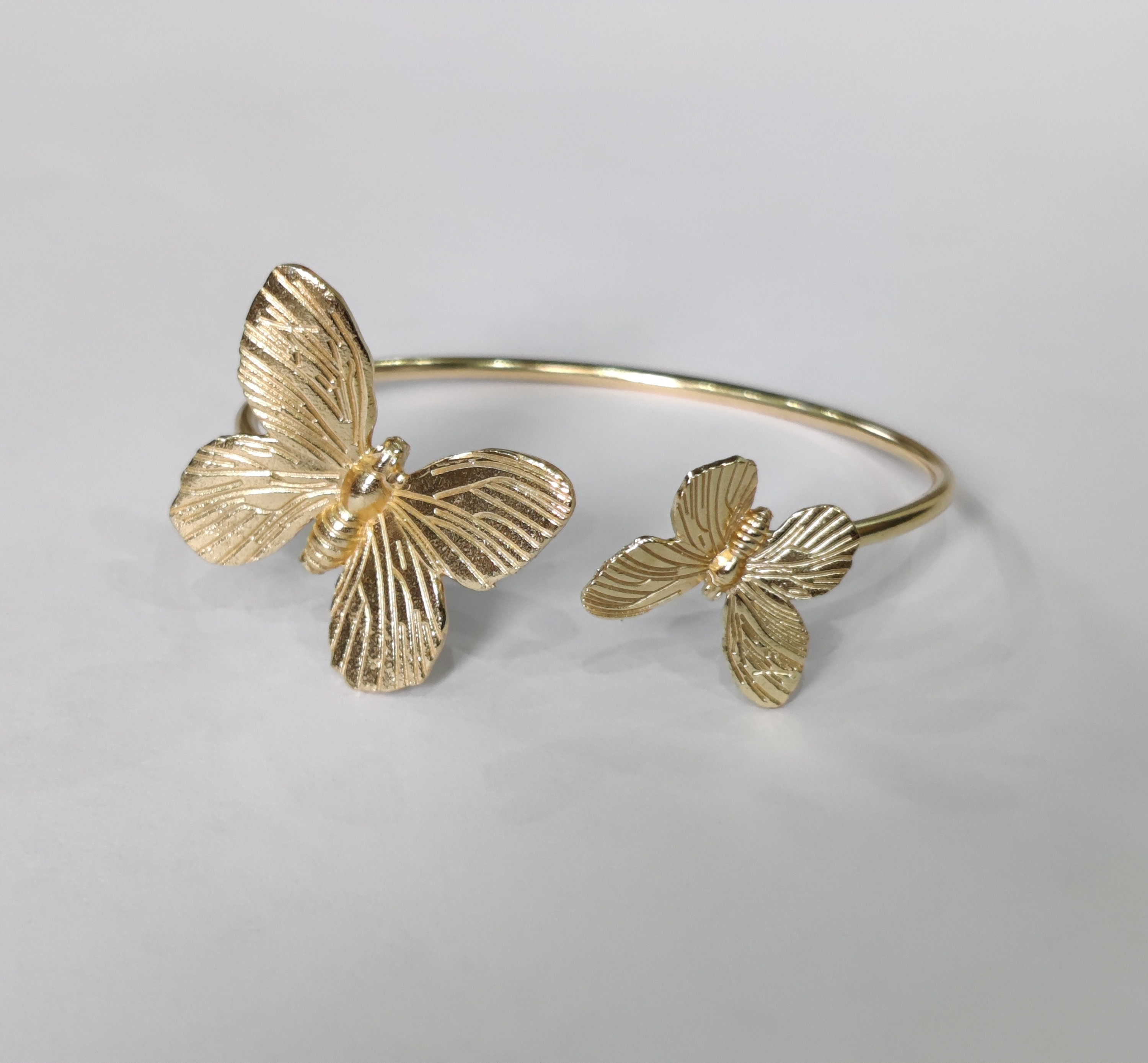 Gold Butterfly Cuff Bracelet, Dainty Butterfly Bracelet